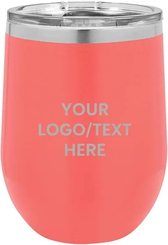 Miniatura 17 de Vaso personalizado de 12 onzas, vino sin tallo con tapa, tu logotipo grabado en Estados Unidos, tazas personalizadas de acero inoxidable