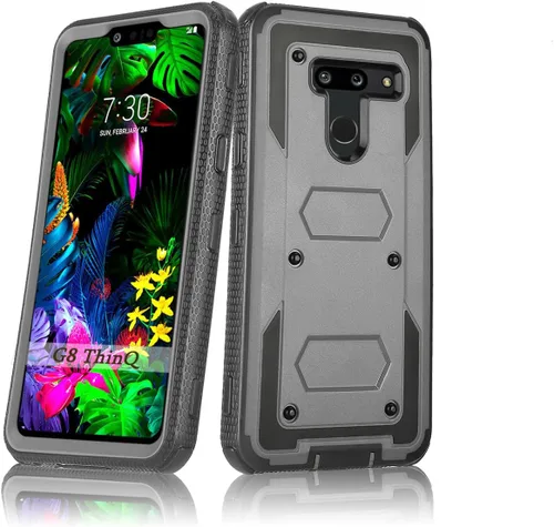 Miniatura 9 de Asuwish Funda de teléfono para LG G8 ThinQ, híbrida, resistente, a prueba de golpes, a prueba de caídas, cuerpo completo, resistente, teléfono