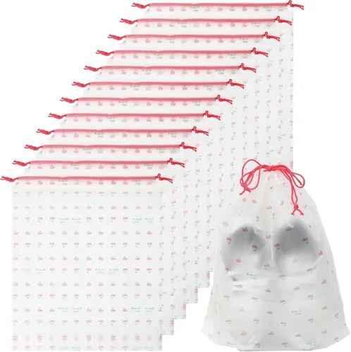Bolsas de zapatos para viajes, organizador grande de almacenamiento de zapatos transparentes con cordón, bolsas de almacenamiento de viaje