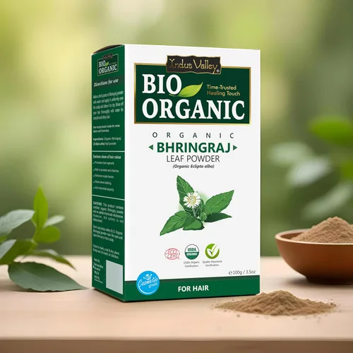 Miniatura 7 de INDUS VALLEY Polvo orgánico de Bhringraj (Eclipta Prostrata) para el crecimiento del cabello, 3.53 oz 100% puro y natural Sin conservantes