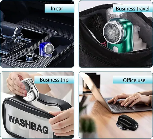 Miniatura 7 de Zao Mini afeitadora para hombre 2023, afeitadora Zao, miniafeitado, maquinilla de afeitar eléctrica Zao para hombres, uso con un solo botón adecuada