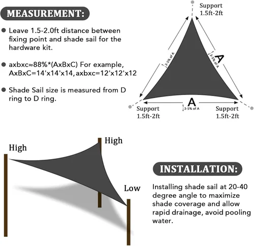 Miniatura 6 de Shade&Beyond - Parasol triangular para patio, césped, jardín, pérgola, Gris oscuro