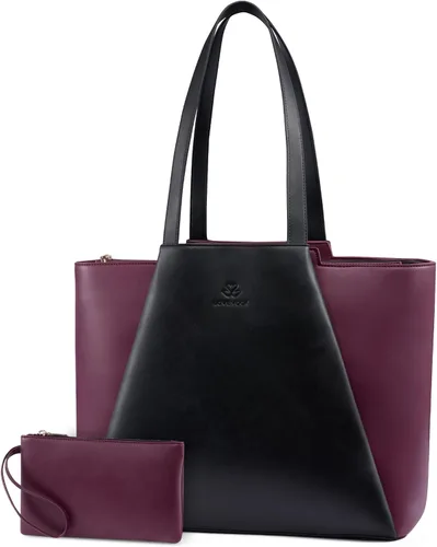 Miniatura 9 de LOVEVOOK Bolso de hombro para portátil para mujer - Bolso de 15.6 pulgadas de cuero sintético con cartera, bolso de oficina de gran capacidad