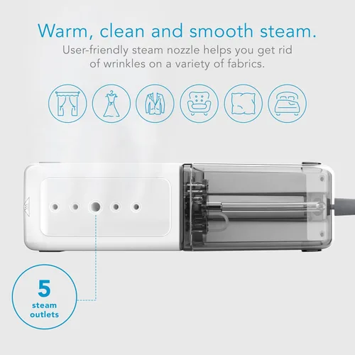 Miniatura 6 de Steamfast NOMAD - Vaporizador portátil de viaje para ropa, vaporizador de mano para ropa con calentamiento de 30 segundos, tiempo de vapor de 11