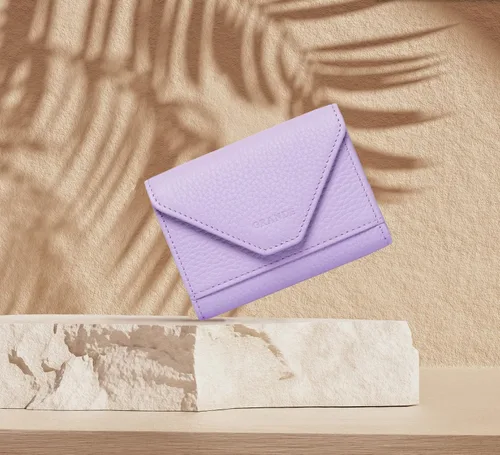 Miniatura 89 de grande Estuches para tarjetas 3639, Naranja, Tarjetero de cuero con cierre magnético, cartera pequeña de acordeón para mujer