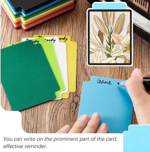 Miniatura 4 de 50 separadores de tarjetas intercambiables de plástico, separador esmerilado con pestañas, vertical estándar compatible con Games Sports TCG, 2.7 x