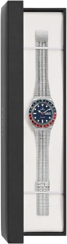 Miniatura 5 de Timex Pulsera de acero inoxidable Q Timex Reissue de 1.496 in con esfera azul