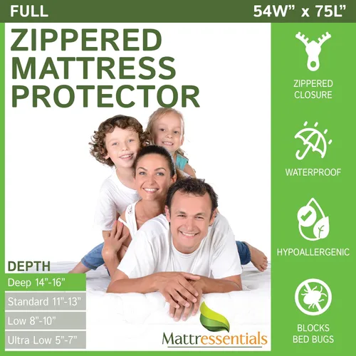 Miniatura 14 de Protector de colchón completo con cremallera (5 a 7 pulgadas de profundidad), funda de colchón impermeable para chinches de cama, funda