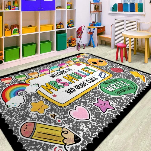 Miniatura 9 de Alfombras de composición personalizada para el aula para niños, alfombras para dormitorio, niñas, niños, alfombra pastel para aula, alfombra