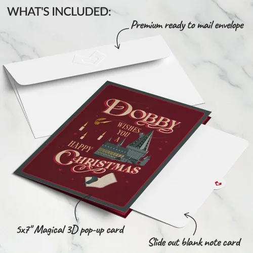 Miniatura 6 de Lovepop Harry Potter Dobby - Tarjeta desplegable de Navidad para ella y él, tarjetas de felicitación 3D de vacaciones para niños, niñas, hombres