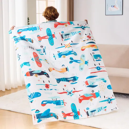 Miniatura 3 de Wajade Manta de avión para niños, suave forro polar, bonita manta de avión para sofá de sala dormitorio, manta de franela mullida para cumpleaños
