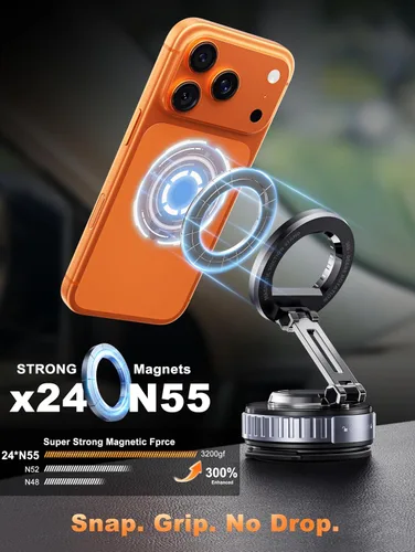 Miniatura 4 de snanlen 2026 Soporte de Teléfono para Coche Actualizado para Magsafe [Sución Más Fuerte de 108LBS] Soportes Magnéticos de Vacío Ajustables 360°