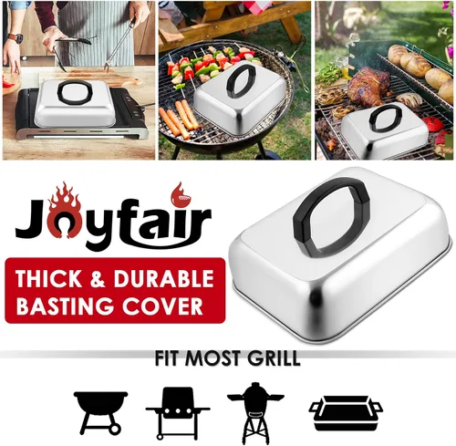 Miniatura 6 de Joyfair - Cubierta para hilvanar quesos de 9 pulgadas (rectangular), tapa de acero inoxidable para fundir, parrilla superior plana, accesorios