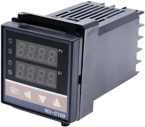 Miniatura 4 de Digital PID Temperature Controller REX-C100 REX C100 Thermostat 0-400℃+ 40DA SSR Relay+ K Thermocouple 1m Probe RKC + Heatsink(1 Set with Base)