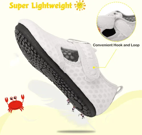 Miniatura 6 de LeIsfIt Zapatos de agua para niños y niñas, zapatos de playa, calcetines acuáticos descalzos, calcetines antideslizantes para el agua