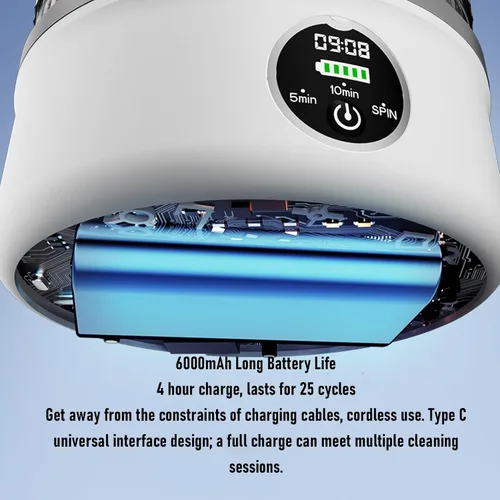 Miniatura 3 de Diydeg Lavadora portátil, 6000 mAh recargable inalámbrica para ropa interior con LED digital, motor de alta velocidad de 16000 rpm para viajes