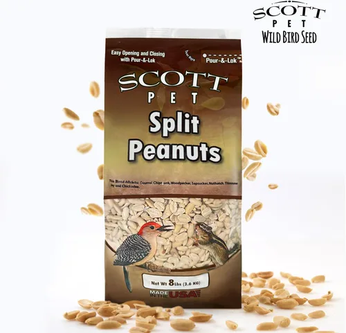 Miniatura 7 de Scott Pet Semillas para Aves Silvestres, Cacahuetes Partidos (Sin Cáscara), Bolsa de 8 libras, Gran Fuente de Proteína y Fibra, Cacahuetes para Aves