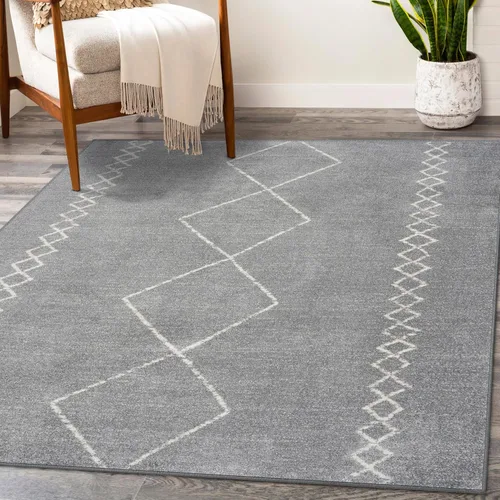 LUXE WEAVERS - Alfombra geométrica marroquí estilo boho, color gris, tamaño 8 x 10, Daphnes 2735