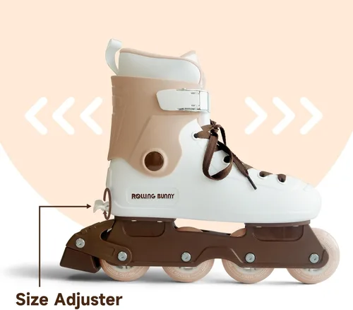 Miniatura 3 de Patines en línea para mujeres y niñas, cuchillas de rodillo de tamaño ajustable para mujeres adultas, carcasa dura ABEC-7, suaves y cómodos Caqui