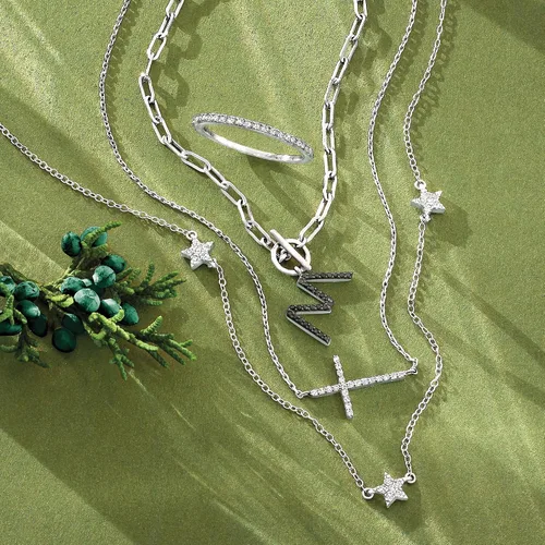Miniatura 3 de RS Pure by Ross-Simons - Collar con estrella de diamantes de 0,25 qt t en plata de ley