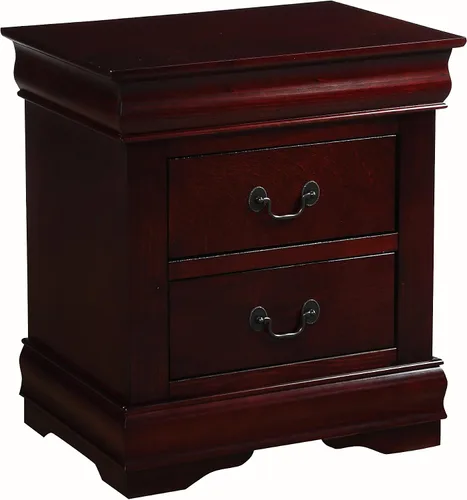 Miniatura 5 de Mesitas de noche para dormitorio, mesitas de noche de madera con 2 cajones para el hogar, mesita de noche, muebles de almacenamiento grandes (cereza)