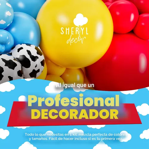 Miniatura 8 de Kit de arco de globos ALL-IN-1 Toy Story para decoración temática de baby shower de It's A Boy Story – Kit de guirnalda de globos Toy Story con Nube