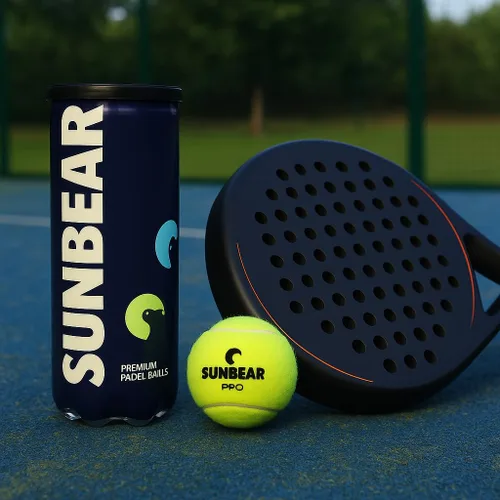 Miniatura 2 de Sunbear Pelotas de pádel – Pro Edition 3 unidades Pelotas presurizadas de calidad de torneo para tenis de pádel – rebote rápido y animado, fieltro