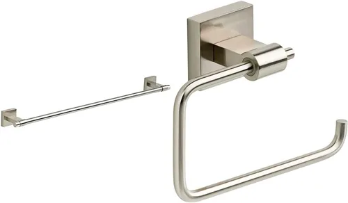 Franklin Brass - Toallero MAX24-SN Maxted de 24 pulgadas en níquel cepillado y soporte de papel higiénico MAX50-SN Maxted en níquel cepillado