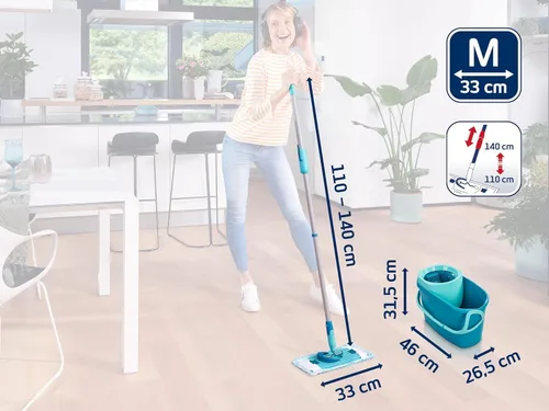 Miniatura 6 de Leifheit Clean Twist M Ergo - Juego de trapeador y cubo, trapeador de 13.0 in de ancho, giro controlado por humedad, fregona giratoria de limpieza