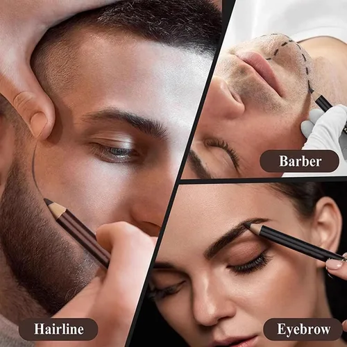 Miniatura 2 de 4 lápices de trazado de barba y línea capilar con sacapuntas integrado para un estilo y forma precisos