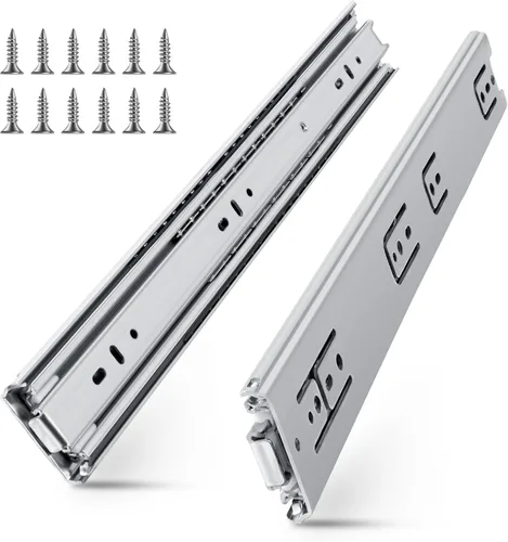 Miniatura 6 de SLIDEWAY - Deslizadores de cajón de alta resistencia de 200 libras 1 par 8 10 12 14 16 18 20 22 30 32 40 pulgadas de extensión completa con 2.008 in