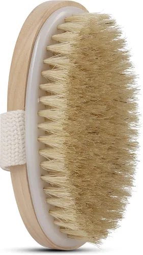Cepillo en seco para piel para cuerpo, mejora la salud y belleza de la piel, cerdas naturales, quita piel seca y toxinas, celulitis tratamiento,