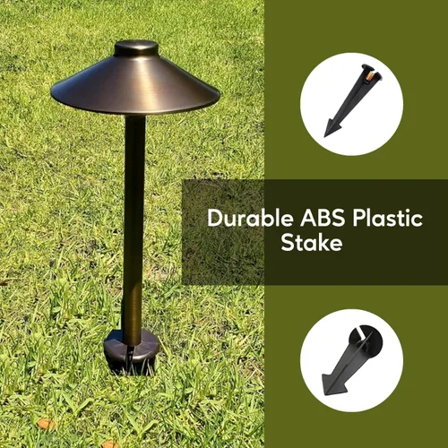 Miniatura 4 de Estaca de luz para exteriores de 8 pulgadas en acabado negro – Soporte de picos de lámpara, uso universal, materiales de resina, cable lateral
