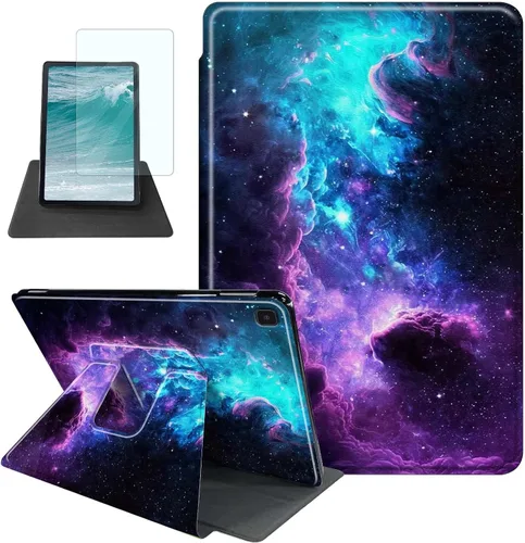 Miniatura 26 de Rossy Funda para Samsung Galaxy Tab A7 Lite de 8.7 pulgadas 2021 (SM-T220/T225/T227) + protector de pantalla giratorio de 360 grados con soporte