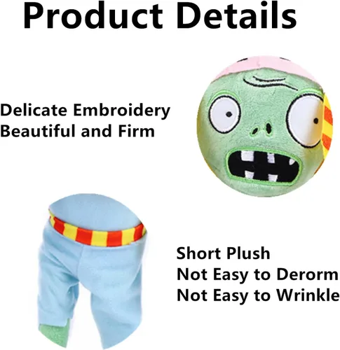 Miniatura 2 de JHESAO Juego de 3 piezas de zombis de peluche de plantas y zombis, juguete deportivo de zombi, 1 2 muñeca zombi morada de RA suave, figura