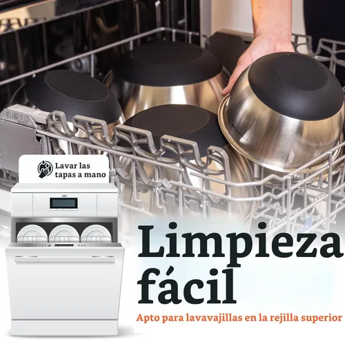 Miniatura 6 de Priority Chef Juego de tazones de mezcla de alta calidad con tapas, tapas herméticas, acero inoxidable más grueso, base antideslizante, 5 tazones