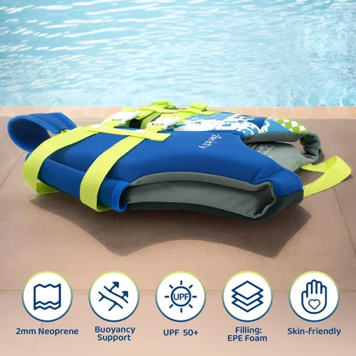 Miniatura 5 de Zeraty - Chaleco de natación para niños de neopreno, chaleco flotante para niños, ayuda para nadar para niños niñas y niños, 20-30-40-50-60-70-80