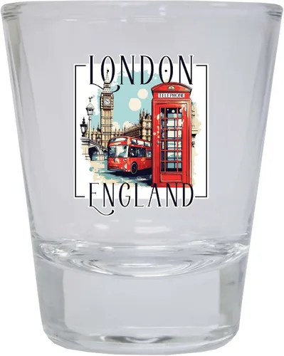 Miniatura 6 de London England Design C Souvenir - Vaso de chupito redondo de 1.5 onzas, color azul, paquete de 2