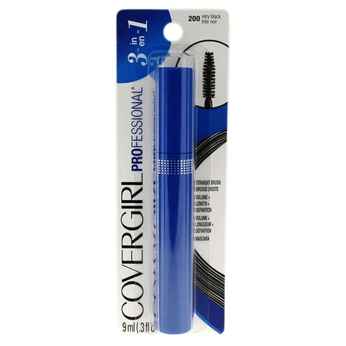 COVERGIRL Cepillo profesional de rímel regular, muy negro, 200, (el embalaje puede variar) 0.3 onzas líquidas Cepillo recto - 200 Muy Negro