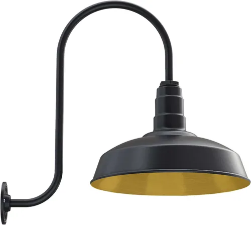 Miniatura 25 de Steel Lighting Co. Gardena - Luz de granero Montaje en pared al aire libre Cúpula de 16 pulgadas Cuello de cisne de 16 pulgadas Luz
