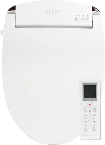 Alpha JX asiento para inodoro o bidé con tapa, color blanco, luz LED, funcionamiento silencioso, control remoto inalámbrico., Blanco, JX-RW,