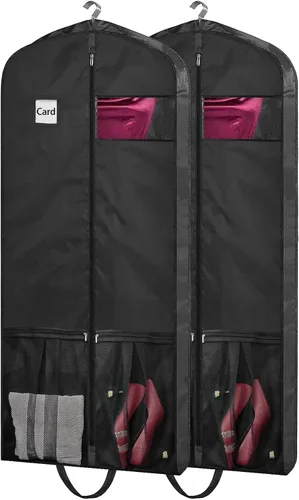 Miniatura 9 de Bolsas de vestir para vestidos largos, bolsas de ropa de 65 pulgadas para colgar ropa, bolsas de vestir para almacenamiento en armario y viajes