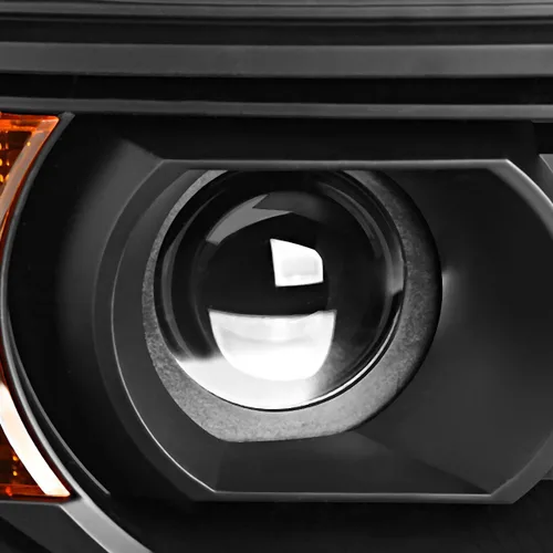 Miniatura 2 de DNA Motoring HL-OH-GMCS14-BK-AM Conjunto de faros delanteros con proyector lateral ámbar, carcasa negra [Para GMC Sierra 14-17]