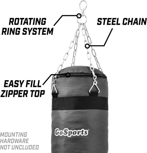 Miniatura 4 de Bolsa de golpeo rellenable GoSports para entrenamiento - Ideal para boxeo, MMA, Muay Thai y más, llénala con ropa y trapos