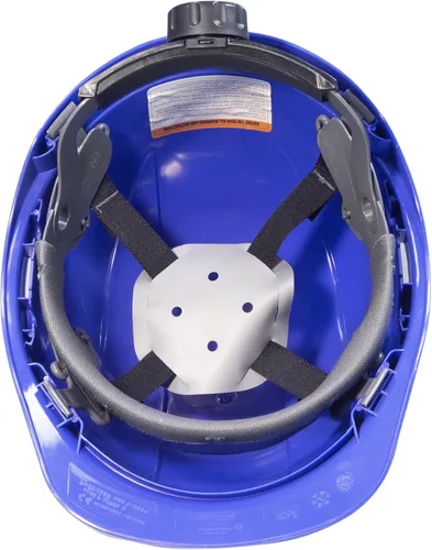 Miniatura 4 de JORESTECH Casco de Seguridad Duro Naranja de HDPE Estilo Gorra Casco con Suspensión de Trinquete Ajustable de 4 Puntos para Trabajo, Hogar y Azul