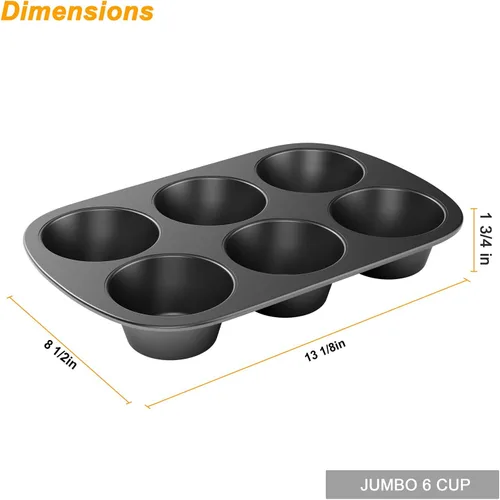 Miniatura 2 de Tiawudi Paquete de 3 Moldes Antiadherentes para Muffins, Molde de Acero al Carbono para Cupcakes, Fácil de Limpiar y Perfecto para Hacer Muffins