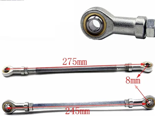 Miniatura 7 de MOTOTPR - Kit universal de dirección de extremo de barra de acoplamiento de 11 pulgadas x 5/16 de 8.268 in para Go Kart Off Road ATV