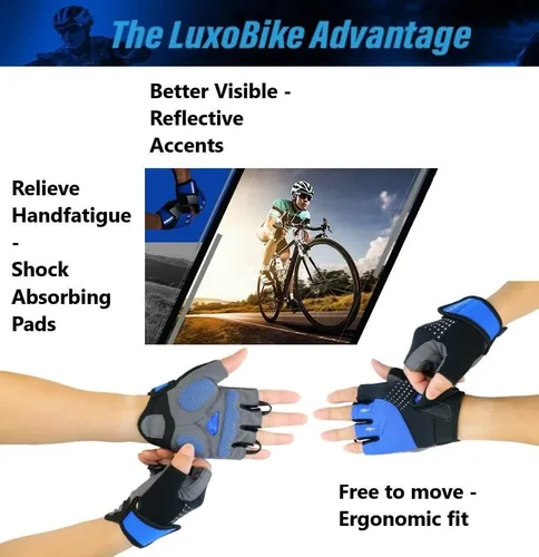 Miniatura 4 de LuxoBike Guantes de ciclismo para hombre almohadilla de gel de 0.197in Guantes de ciclismo especializados ultra transpirables Guantes de bicicleta