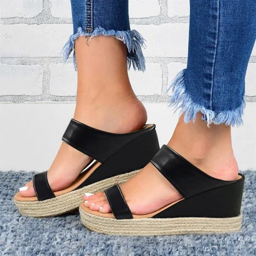 Miniatura 2 de NOLDARES Sandalias para mujer, alpargatas con soporte de arco de pajilla, sandalias de cuña de moda casuales