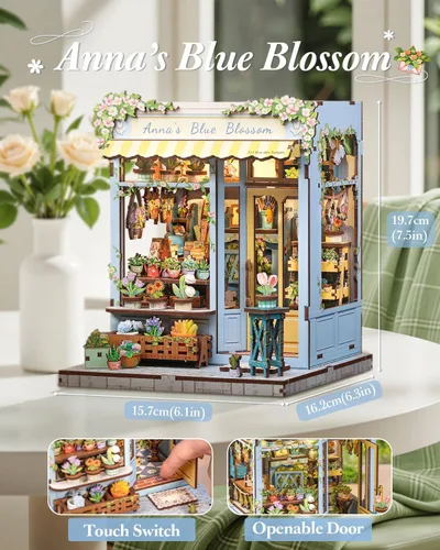 Miniatura 2 de CUTEBEE - Kit de rincón de libros - Kit de casa de muñecas en miniatura DIY para adultos, decoración de estantería de casa pequeña Booknook